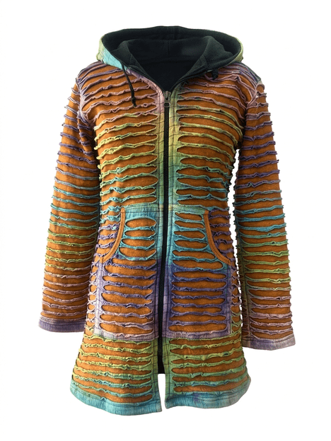 Razor-Cut Tie Dye Long Jacket