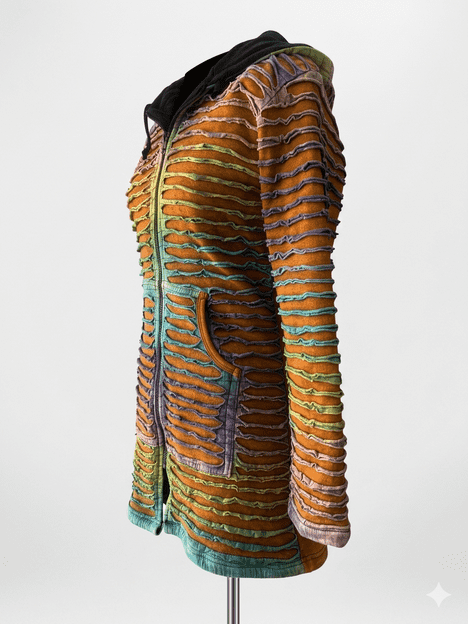 Razor-Cut Tie Dye Long Jacket