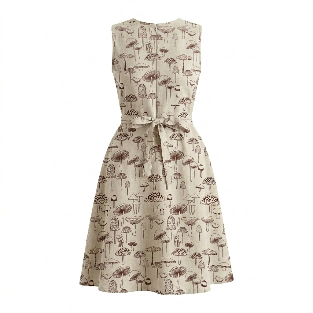 Mushroom Printed Cotton Dress