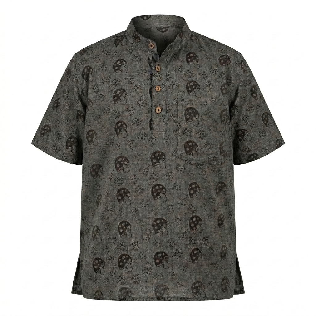Mushroom Printed Cotton Shirt