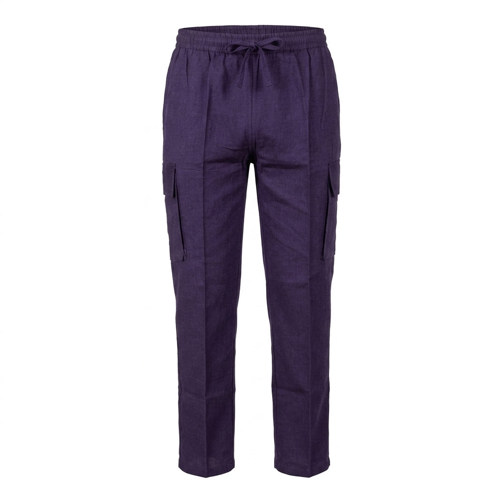 Hippie Plain Cotton Cargo Pants