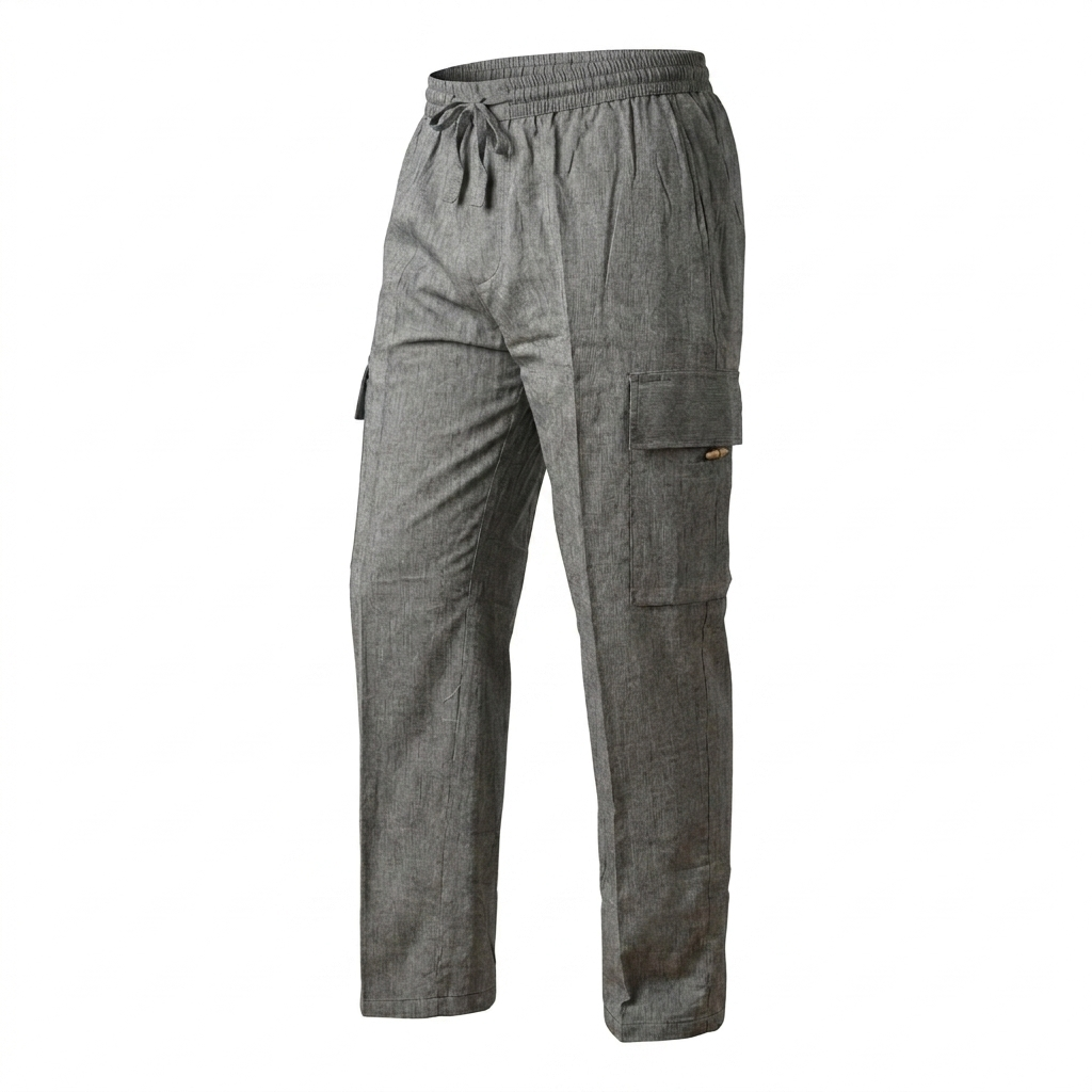 Hippie Plain Cotton Cargo Pants