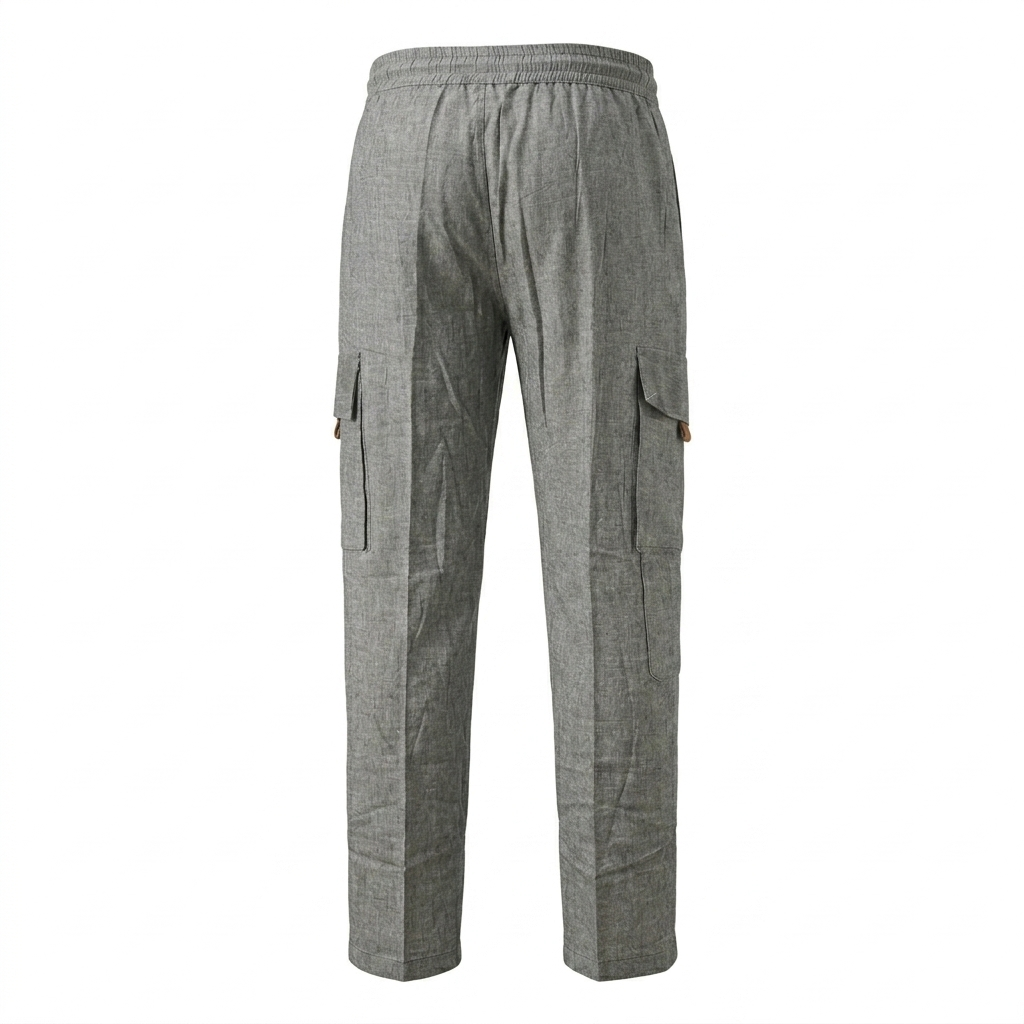 Hippie Plain Cotton Cargo Pants