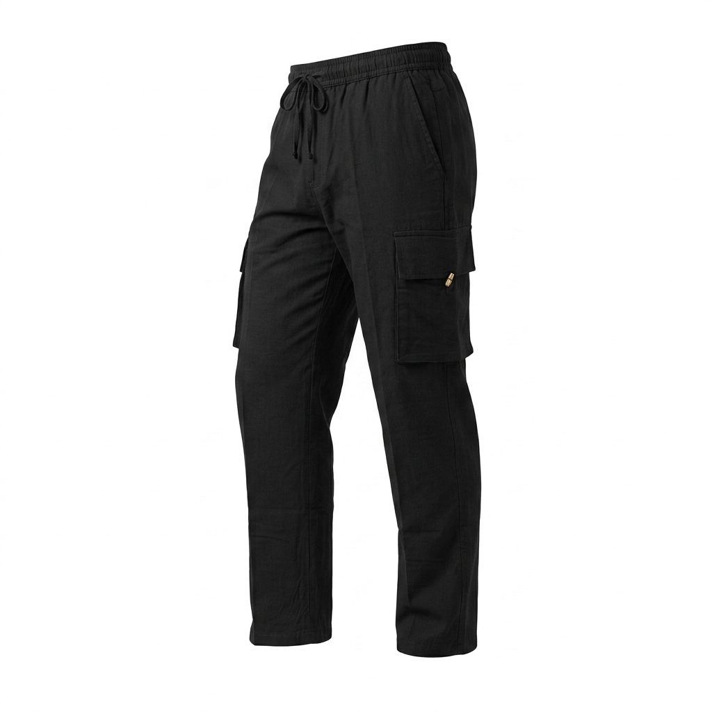 Hippie Plain Cotton Cargo Pants