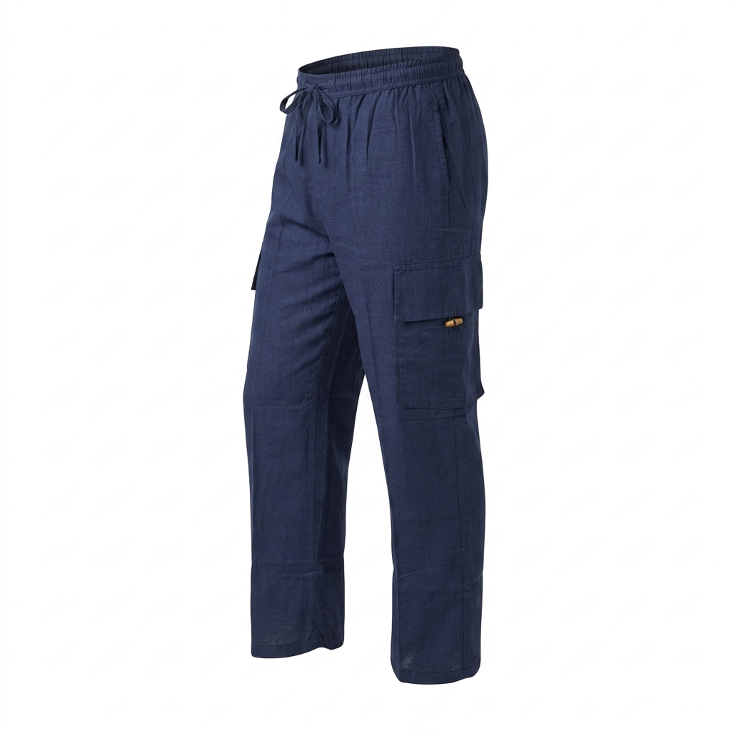Hippie Plain Cotton Cargo Pants