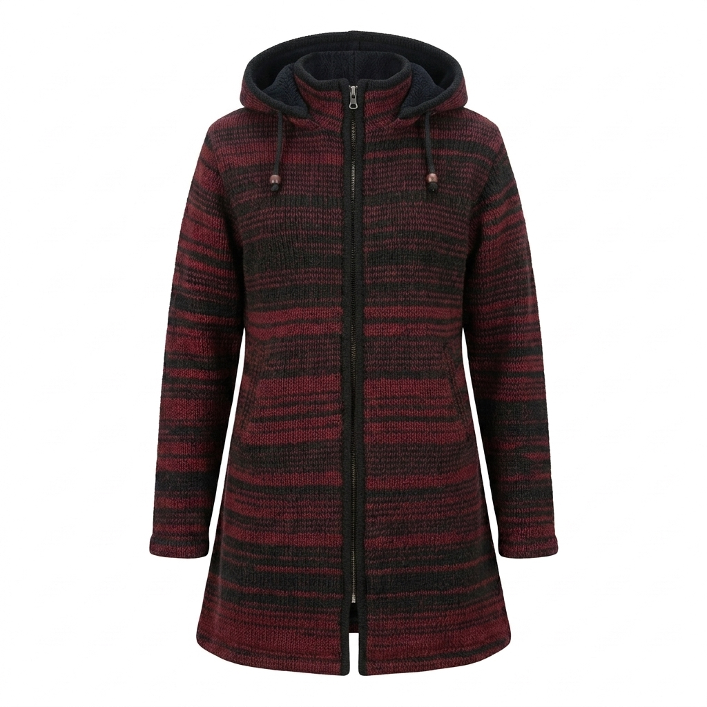 Tie-Dye Woolen Long Jacket