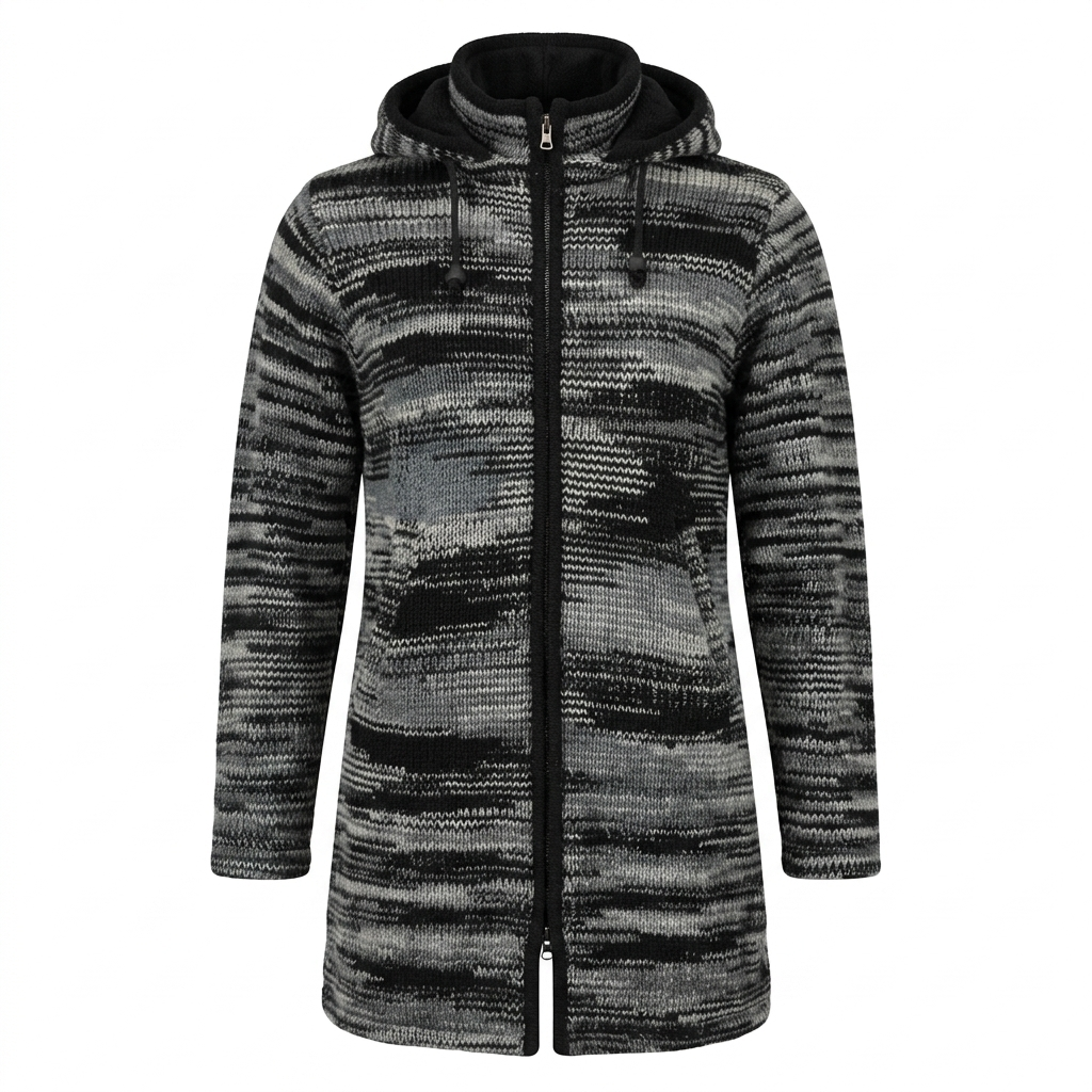 Tie-Dye Woolen Long Jacket