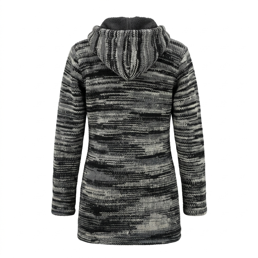 Tie-Dye Woolen Long Jacket