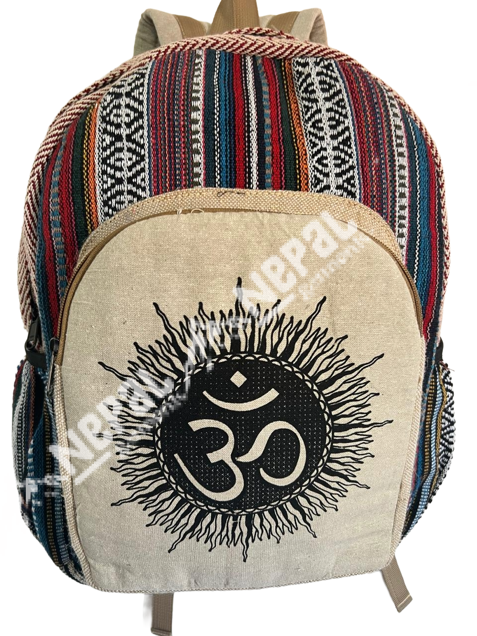 Om Print Hemp Backpack