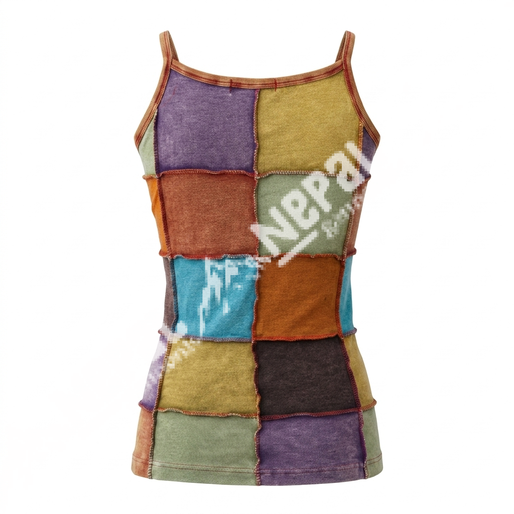 Hand Embroidered With Patchwork Tanktop