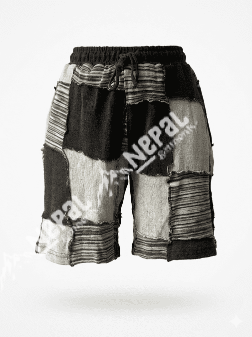 Black & White Women Patchwork Shorts