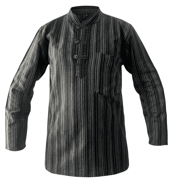 Striped Cotton Kurta Shirt with 3 Button