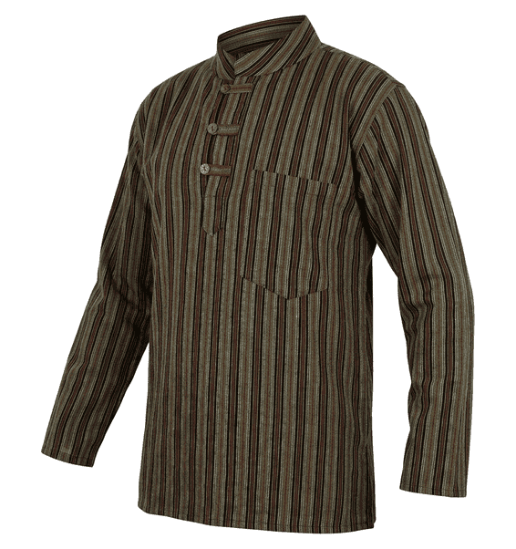 Striped Cotton Kurta Shirt with 3 Button