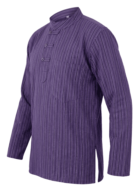 Striped Cotton Kurta Shirt with 3 Button