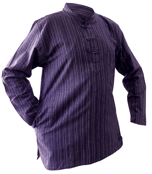 Striped Cotton Kurta Shirt with 3 Button
