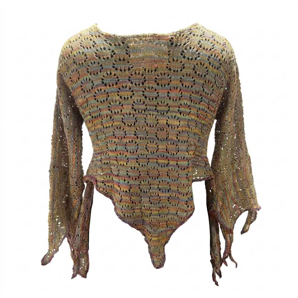 Long-Sleeve Crochet Top
